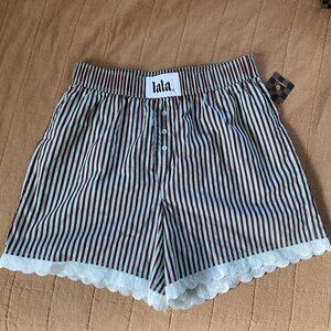 Dressed in Lala - Mint Chocolate Chip Lace Boxer Shorts - Large